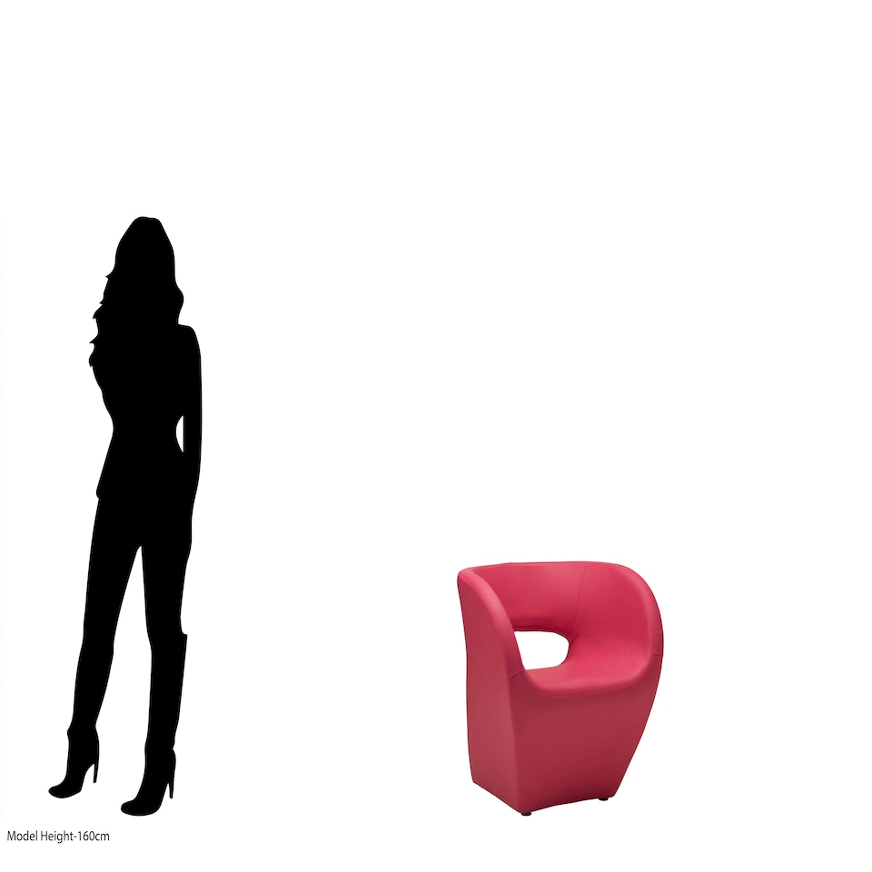 image 1 of Interiors by Premier Hot Pink Leather Effect Chair, Backrest Bredroom Chair, Comfortable Living room Chair