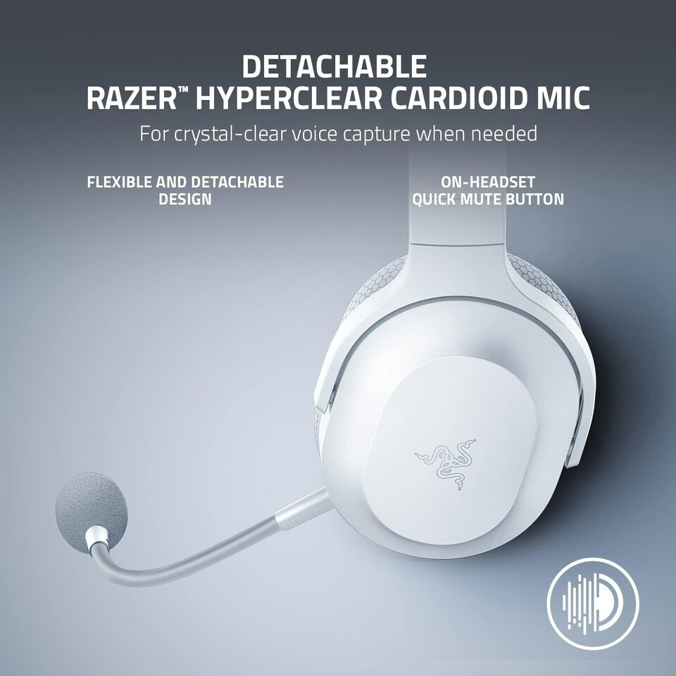 image 1 of Barracuda X Wireless Gaming & Mobile Headset (PC, PlayStation, Switch 2, Android, iOS): 2.4GHz Wireless + Bluetooth - Lightweight - 40mm Drivers - Detachable Mic - 50 Hr Battery - Mercury White