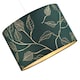 image 3 of Modern Forest Green Cotton Fabric Drum Lamp Shade with Gold Foil Floral Design | Green