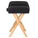 image 2 of Stool & Bolster Cushion Set - foldable, padded, wood and faux leather | Black | black | 1