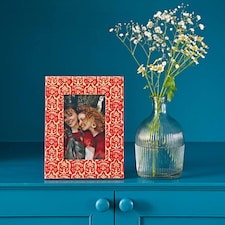 Vidya Red Patterned Photo Frame