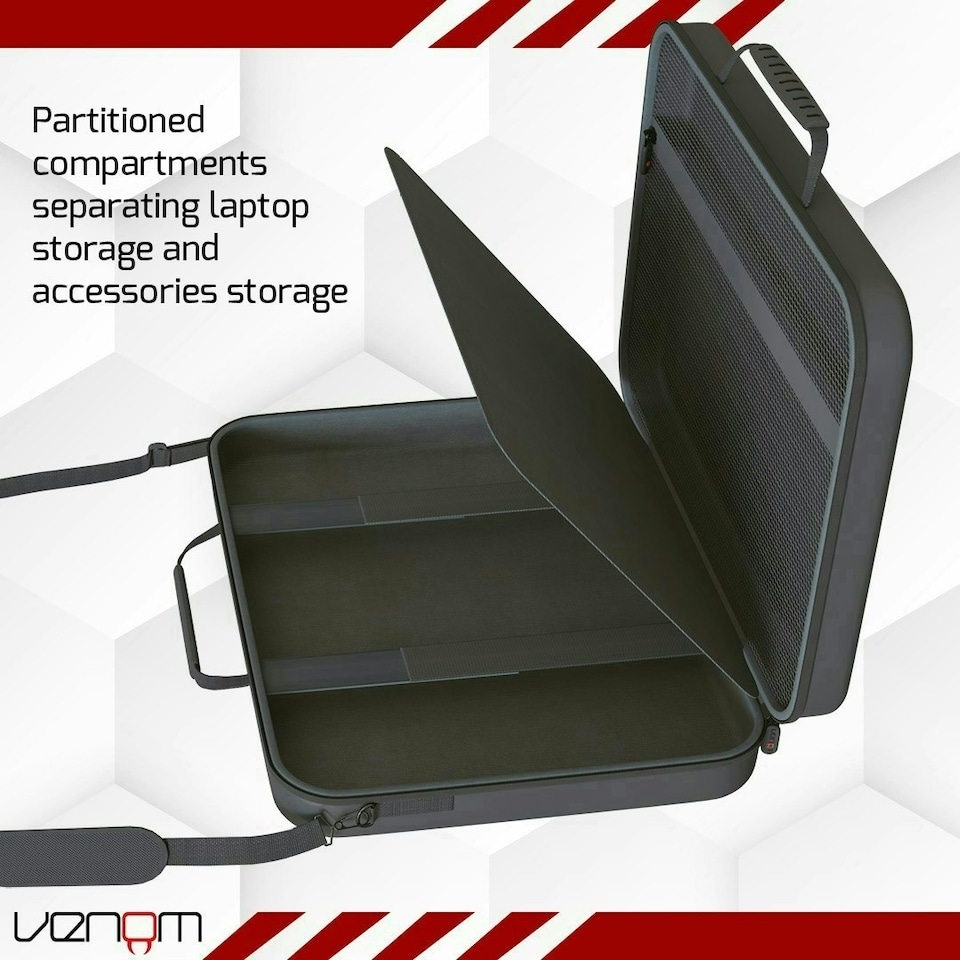 image 1 of Venom 16-inch Laptop Case - Hard EVA Shell with Soft Padded Interior Compartments