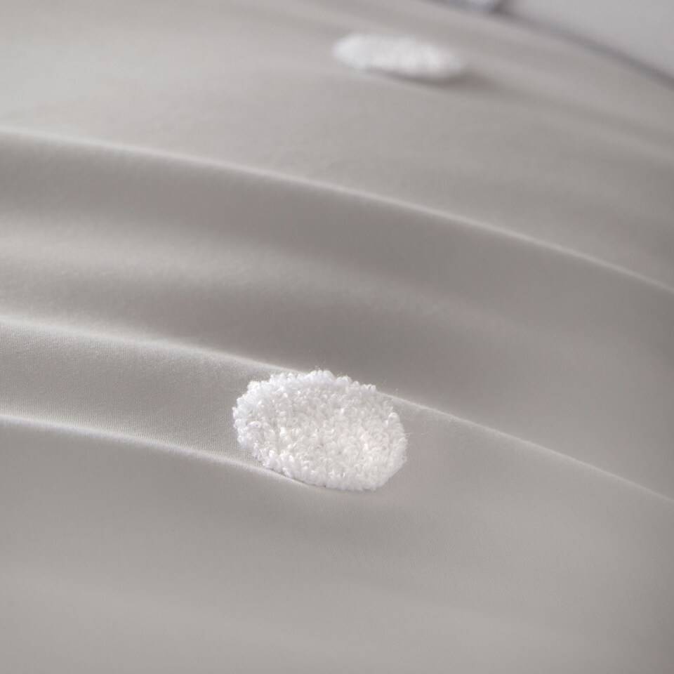image 1 of Appletree Dot Garden Duvet Cover Set Silver with White Dots
