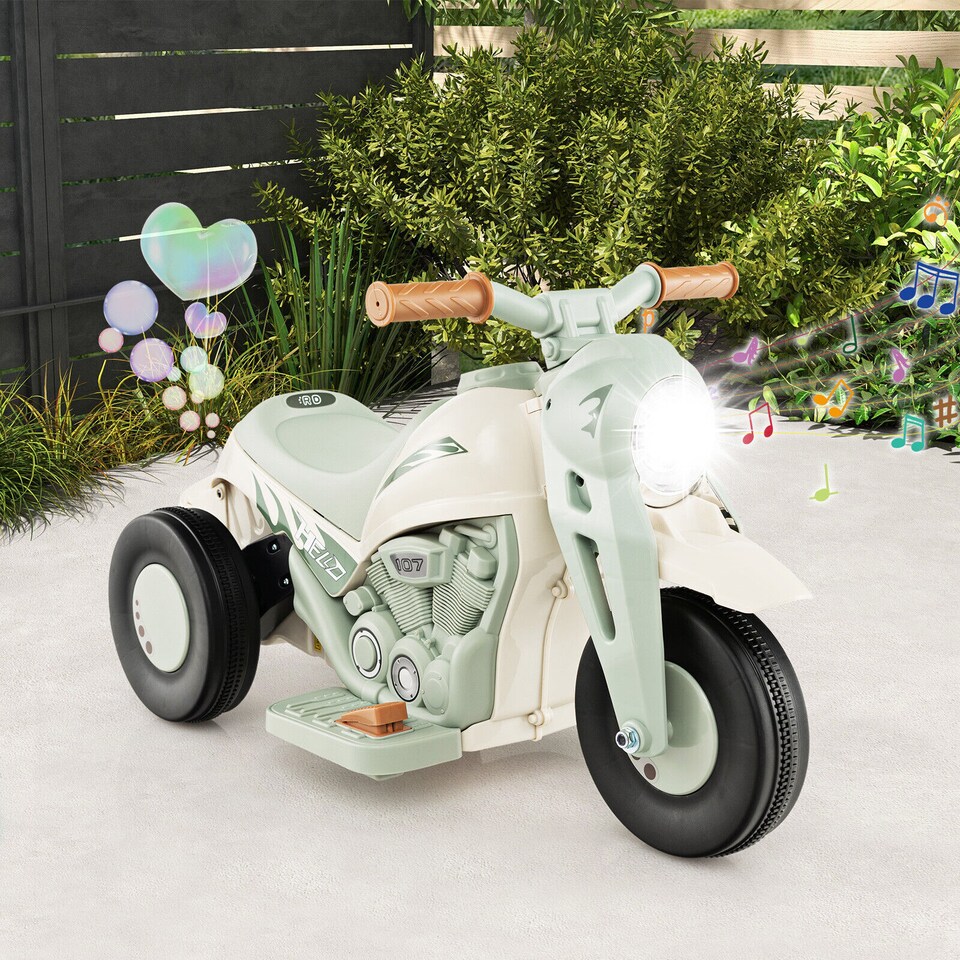 image 1 of COSTWAY 6V Kids Bubble Car Electric Motorcycle Beige