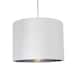 image 4 of First Choice Lighting White Faux Silk 30cm Drum Light Shade with Chrome Inner White | Chrome