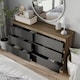 image 3 of Minimalist Chest of 6 Drawers - 68.6x120x35cm | Brown | Oak & Black | 1