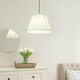 image 1 of ValueLights Riza Tapered Green Arrow Fabric Pleated Easy Fit Large Lamp Shade with LED Bulb