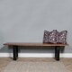 image 4 of Solid Mango Wooden Live Edge Dining Hall Shoe Bench  Dark Oak Finish Metal 45cm High x 155cm Wide x 40cm Deep