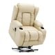 image 3 of Caesar Dual Motor Rise Recliner Bonded Leather Heat And Massage Chair (Cream)