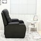 image 8 of Oscar Pushback Recliner Bonded Leather w Cupholders Chair | Black | Black | One Size