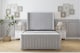 image 1 of Sloomy Marlborough Silver Plush Bed Frame With 50"  Upholstered Wingback Headboard 5' King