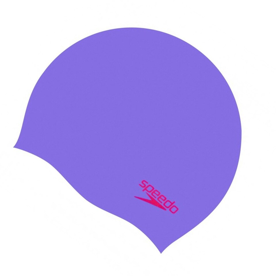 image 1 of Speedo Childrens/Kids Silicone Swimming Cap - Purple/Red - One Size