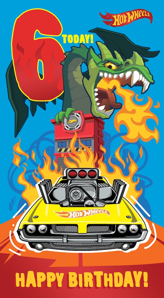 image 1 of HOT WHEELS AGE 6 BIRTHDAY CARD