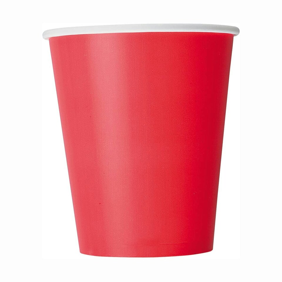 8 RUBY RED 9OZ CUPS - UNIQUE N/A