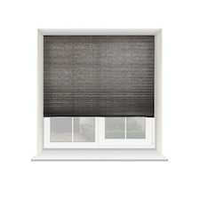 115cm Charcoal Grey Temporary Self Adhesive Dimout Pleated Window Blind 200cm Drop Grey | Grey