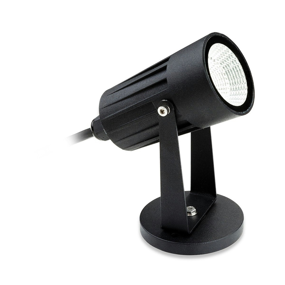 image 1 of LED 1 Light Outdoor Wall Light & Spike Spot Black IP44