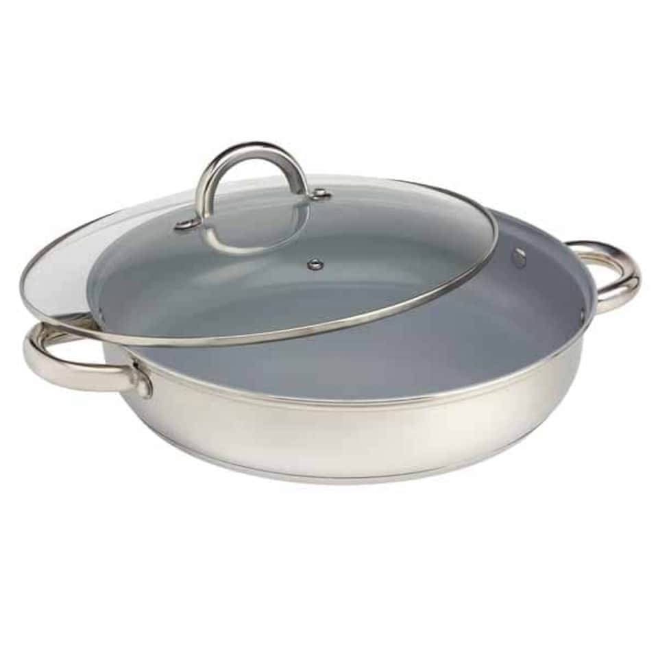 image 1 of Cooks Professional Saute Pan | Non-Stick Ceramic Coating | 4.5 Litre Capacity | Glass Lid