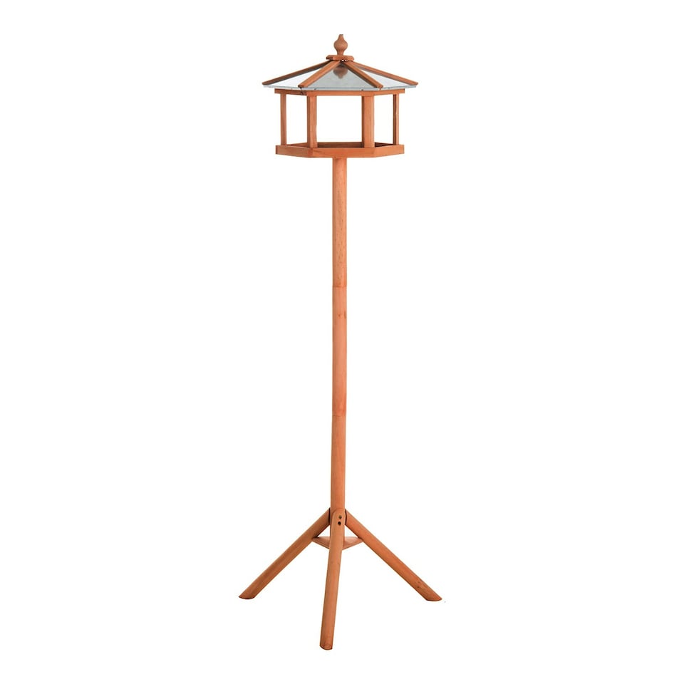 image 1 of PawHut Bird Table Wooden Feeding Station with Stand for Garden Wooden 153cm