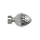 image 4 of 35mm Fixed Length Metal Curtain Pole Set Satin Silver Acorn Finial 95cm