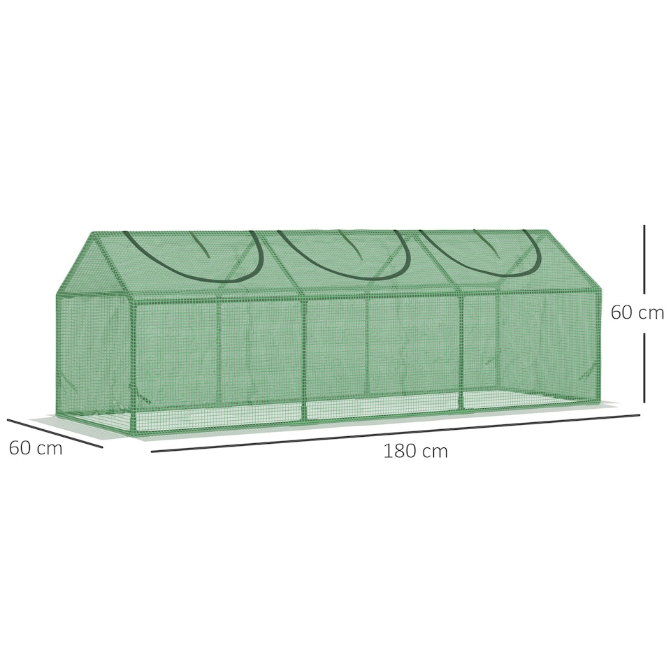 image 1 of Outsunny Mini Greenhouse Small Plant Grow House w/ 3 Windows
