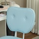 image 5 of Vinsetto Cute Armless Office Chair, Small PU Leather Computer Desk Chair with Adjustable Height, Swivel Wheels, Mid Back, Light Blue