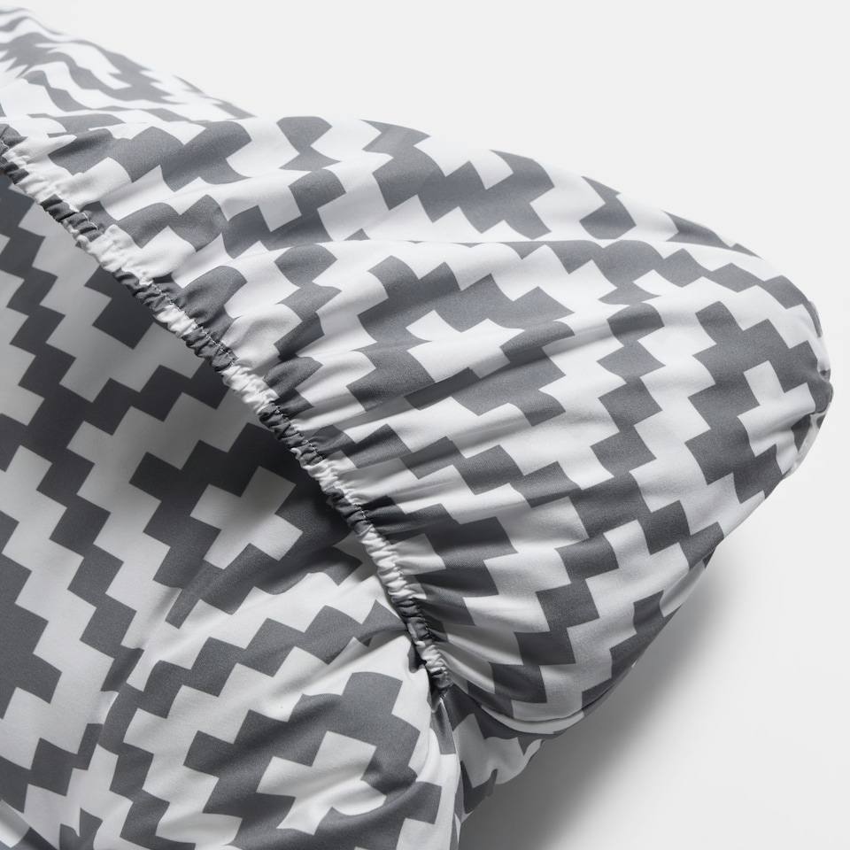 image 1 of OHS 2 x Geometric Print Outdoor Garden Patio Deck Zero Gravity Chair Sun Lounger Soft Thick Plump Comfy Filled Cushion Grey | 160 x 50cm