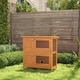 image 2 of PawHut 2-Tier Wooden Rabbit Hutch with Sliding Tray