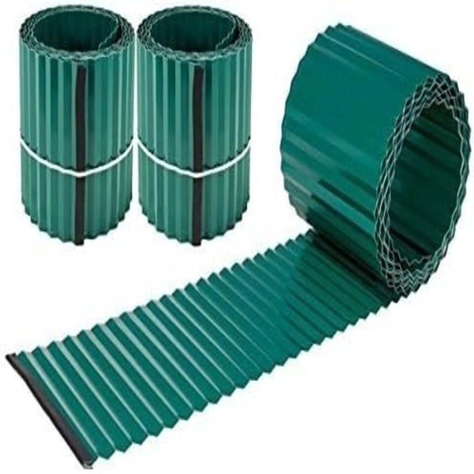 image 1 of Pack of 2 x 5m Galvanised Lawn Edging Rolls in Green Green