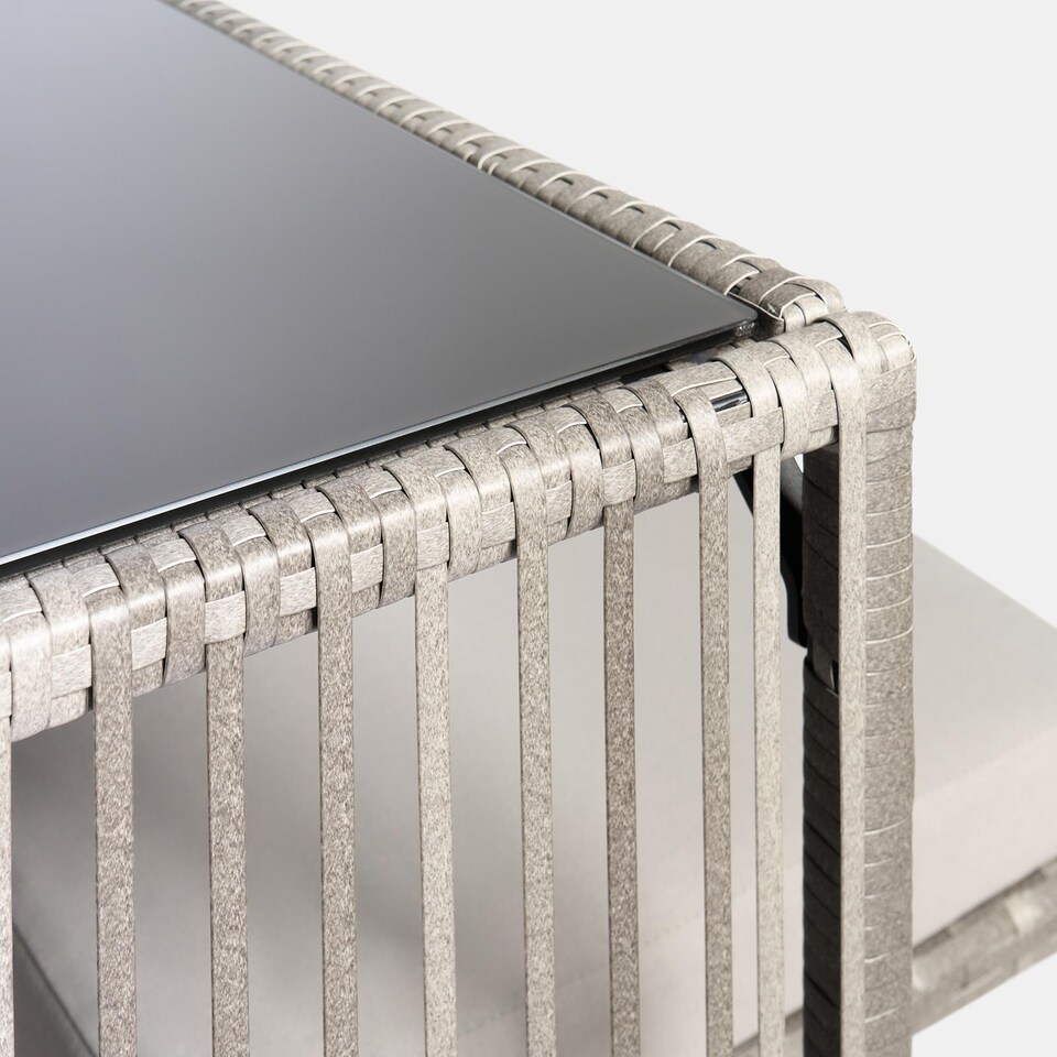 image 1 of OHS Amalfi Bistro Set Outdoor Table Bar Stool Chair Garden Patio Furniture | Grey