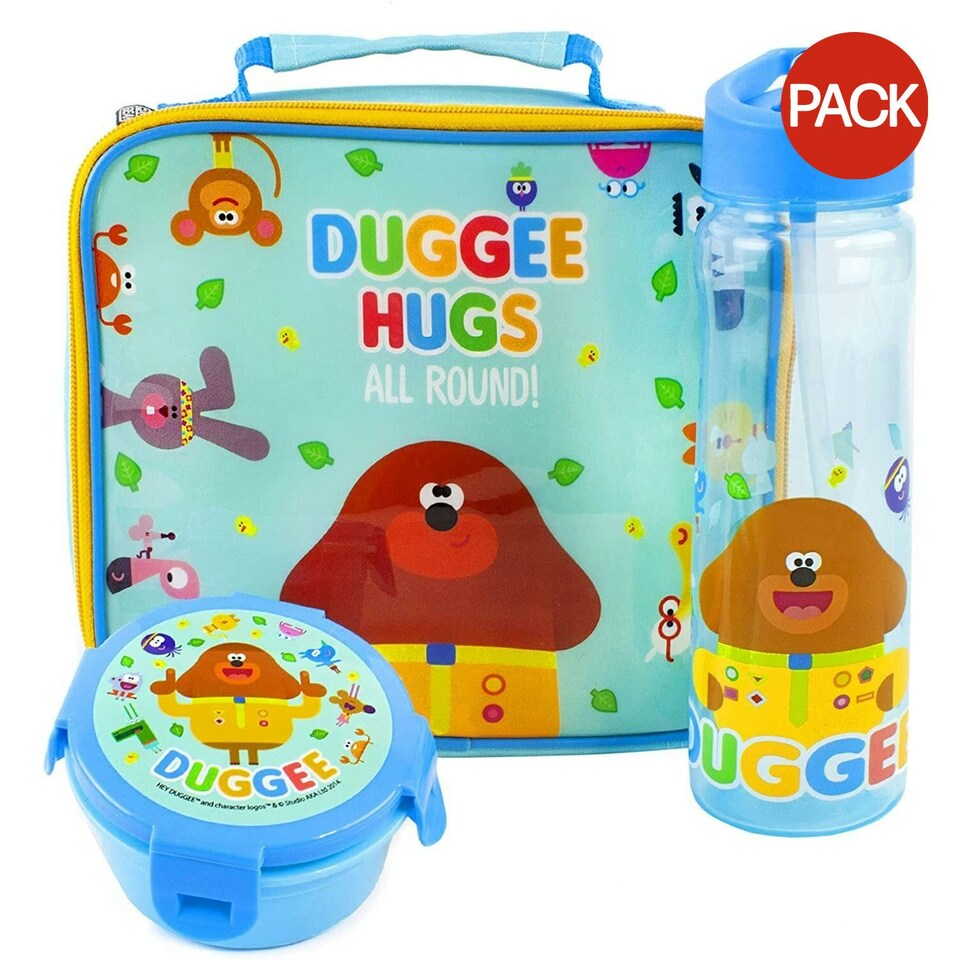 Hey Duggee Childrens/Kids Animals Lunch Bag And Bottle Set (Pack Of 3) - Light Blue/Mint - One Size