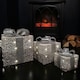 image 3 of Set of 3 Battery Operated Gold Sparkly Christmas Gift Boxes with LEDs