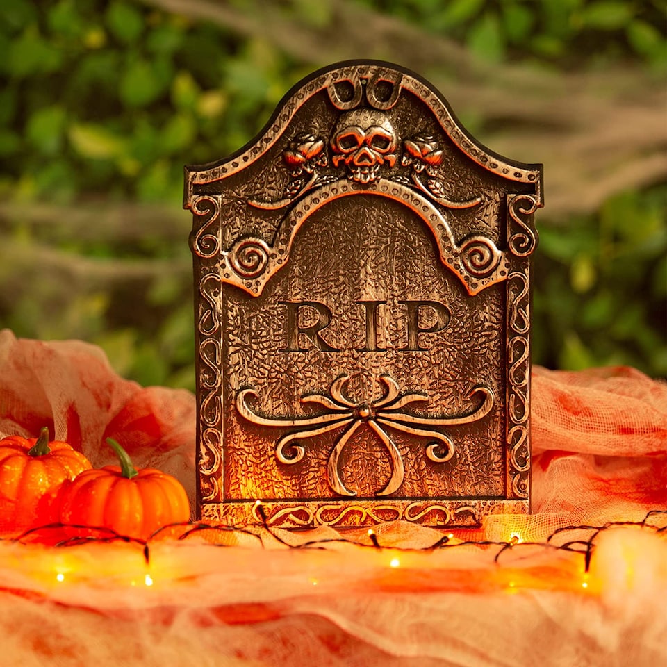 image 1 of VFM e-Store XL Halloween Tombstone Outdoor Prop - Scary Grave Garden Stake
