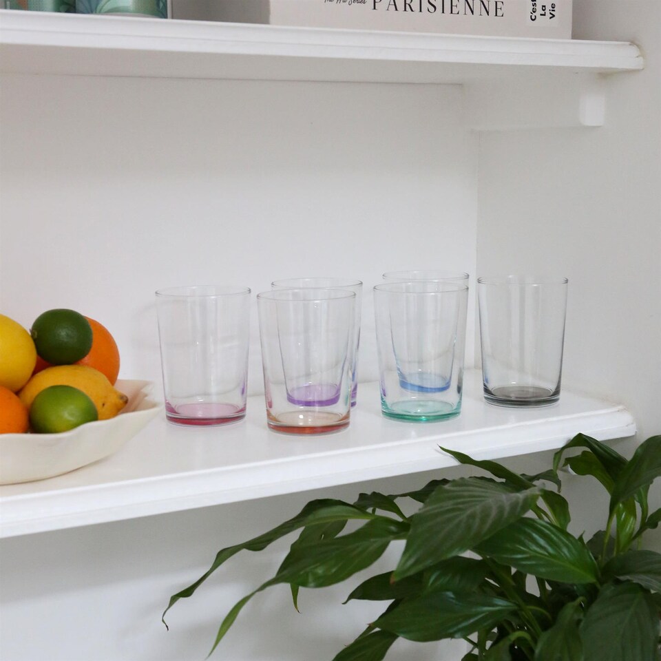 image 1 of LAV Bodega Highball Glasses - 520ml - Colour Base - Pack of 6 | Multi | Colour Base