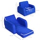 image 5 of HOMCOM 2 In 1 Kids Sofa Chair Bed Folding Couch Flannel Foam for 3-4 years | Blue | One Size