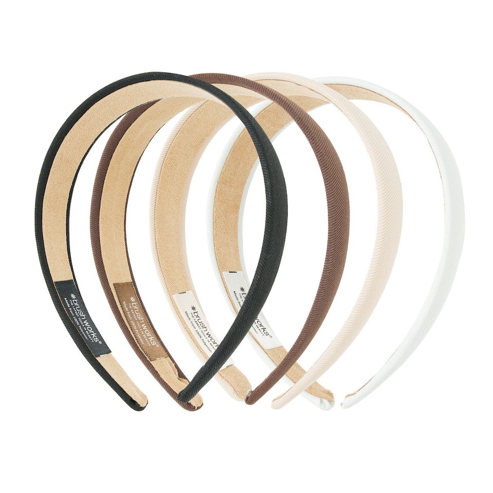 image 1 of Brushworks Classic Headbands 4-Pack, Neutral | Grey | Neutral