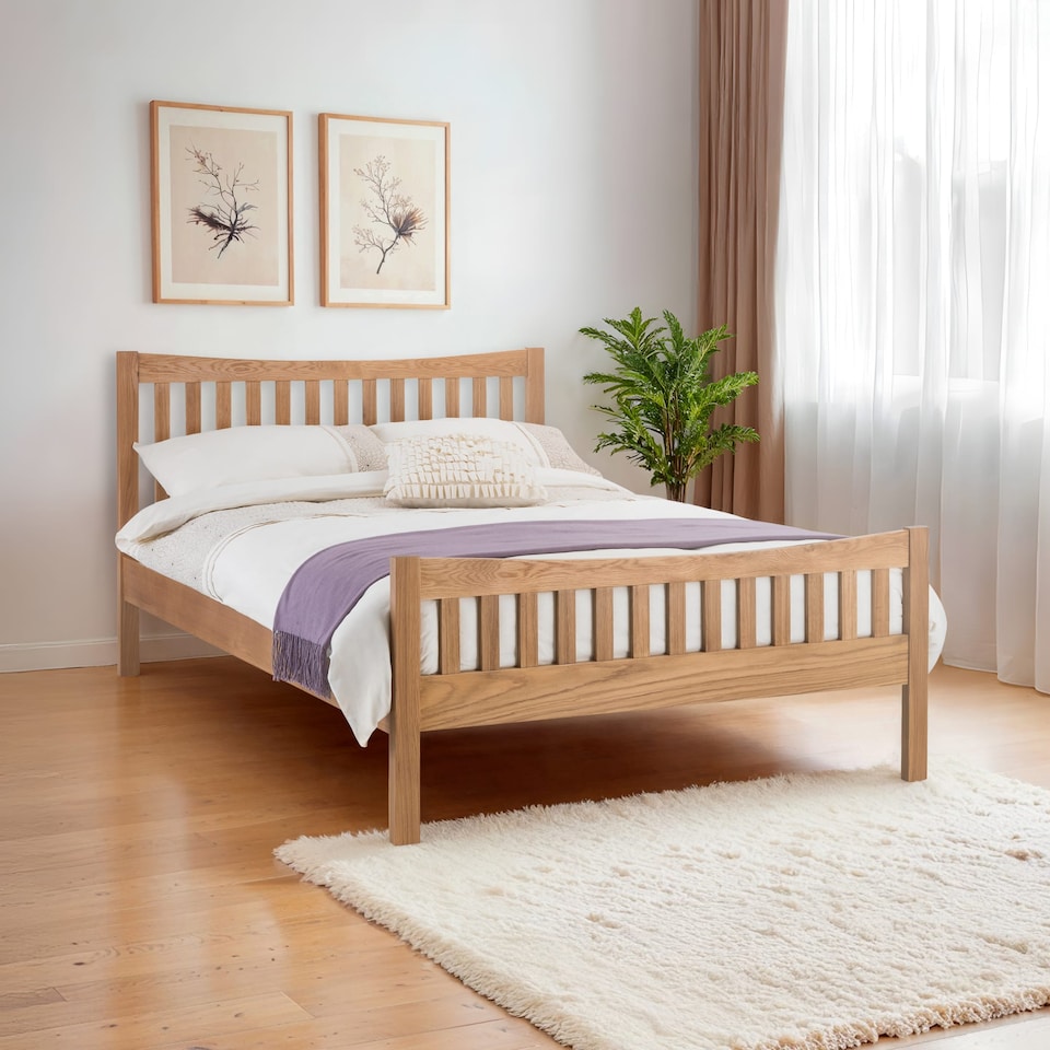 image 1 of Sycamore Oak Bed - Double (135cm)