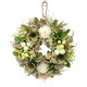 image 1 of Hanging Door Wreath Round Spring Easter Christmas Wall Decor Traditional Festive | Multi | Green & White | 34cm | 1