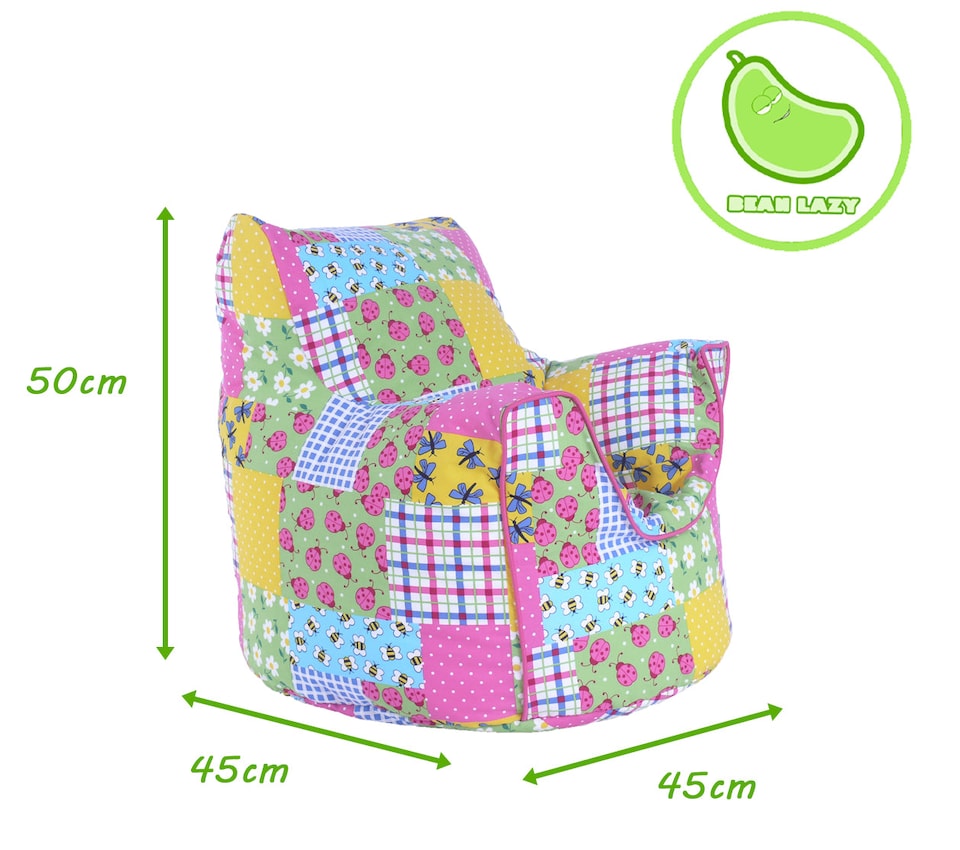 image 1 of Bean Lazy Patchwork Ladybird Bean Bag Armchair Toddler Size