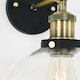 image 2 of ValueLights Industrial Style Black And Gold Wall Light With Tinted Glass Shade