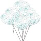 image 1 of Pack of 6 Clear Latex Balloons with Caribbean Teal Confetti 12"