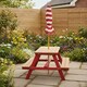 image 4 of Teamson Kids Children's Wooden Picnic Table with Umbrella for Outdoor Garden Play, Red