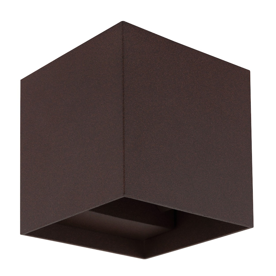 image 1 of Veronika Outdoor Up Down Wall Lamp Rust Colored Matt IP54 Clear Glass Shade 2x LED 3000K