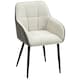 image 1 of HOMCOM Accent Chair w/ Foot Pads and Chenille Fabric Arm Chair, Cream White