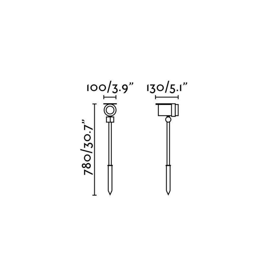 image 1 of Foc LED Outdoor Tall Spike Light Dark Grey IP65
