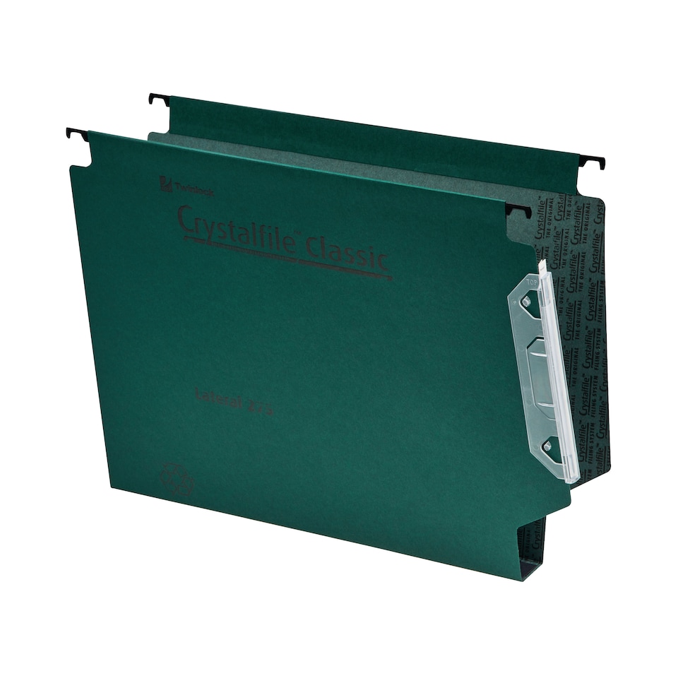 image 1 of Rexel Crystalfile Classic 30mm Lateral File Green (Pack of 25) 3000109