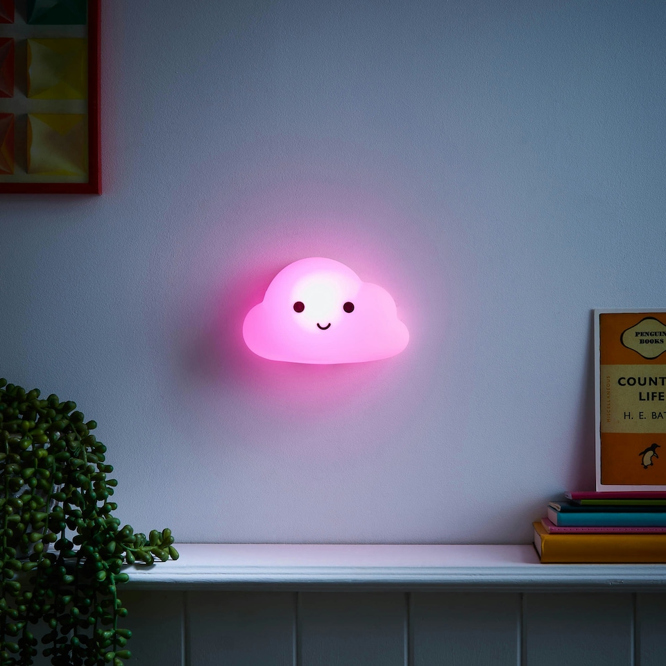 image 1 of BHS Glow Kid's LED Cloud Colour Changing Wall Light, White | White | White | 1