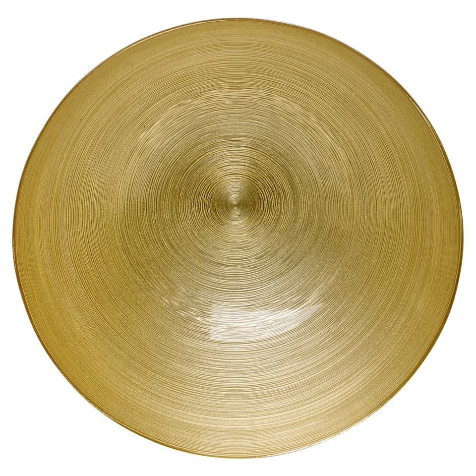 image 1 of 28cm Large Gold Coloured Glass Fruit Salad Serving Bowl Centre Piece Party Dish