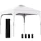 image 1 of Outsunny 3 x 3M Pop Up Gazebo, UPF 50 Foldable Canopy Tent with Wheeled Carrybag, 4 Leg Weight Bags, Height Adjustable Marquee Shelter 1 person easy setup for Outdoor Garden Patio Party, White
