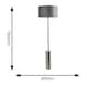 image 3 of ValueLights Lexy Chrome Dimmable Floor Lamp with Grey Velvet with Chrome Inner Lamp Shade | Grey