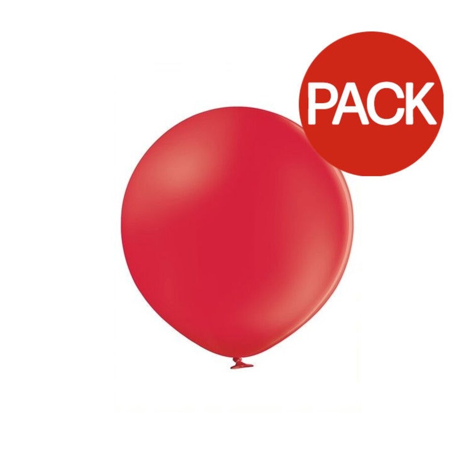 Belbal Latex Pastel Balloons (Pack of 100) - Red - One Size